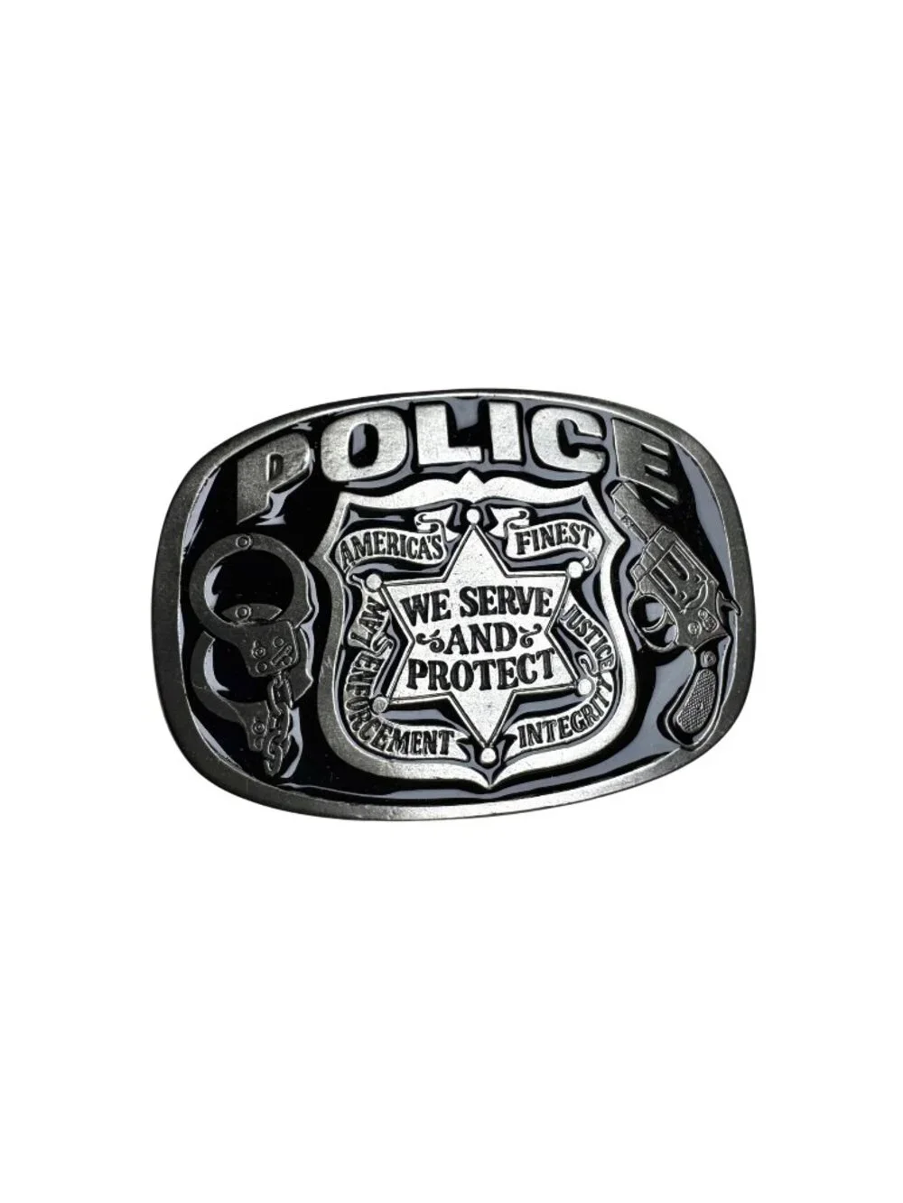 Police-Themed Belt Buckle 